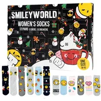 United Labels® Adventskalender Smileyworld Socken Adventskalender mit 12 Paar kurz und lang bunt