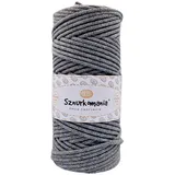 Baumwollkordel 3mm 100m, 46 Farben, Häkelkordel, Geflochten Baumwollkordel 3mm, Makramee Kordel, Makramee Garn, Premium Garn, Makramee Seil (Dunkelgrau)