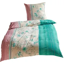 Traumschlaf Fiori Floral Grün 200 x 220 cm + 2 x 80 x 80 cm