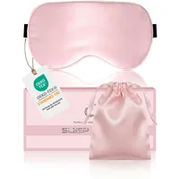 Aosun Seiden Schlafmaske für Seitenschläfer, 22MM, 100% Bio Maulbeerseide Augenmaske, Ideal Geschenke für Frauen & Mama, Lichtblockierende Schlafbrille Augenklappe mit Verstellbares Band für Yoga
