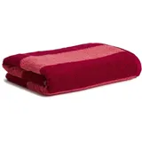 MÖVE Frottierserie Superwuschel Blockstreifen Doubleface ruby/coral Handtuch 50x100 cm