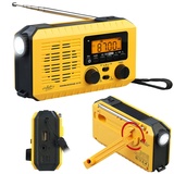 Infactory Solar- und Dynamo-Koffer-Radio, LED-Licht, SOS, Powerbank, LCD-Display