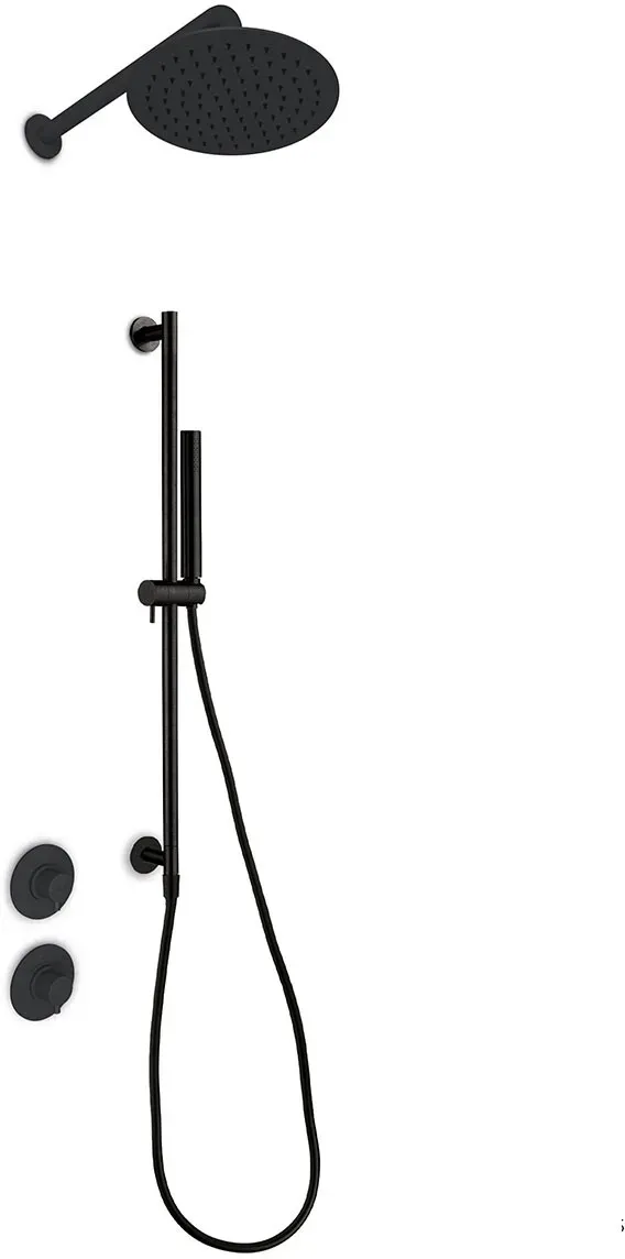 JEE-O slimline 04 Wand-Duschkombination mit Thermostat und Umsteller, struktur schwarz, 800-6453 800-6453