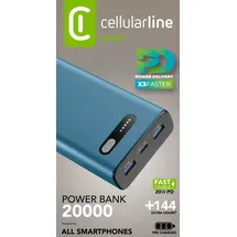 Cellular Line Power Bank Fast 20000 PD Green (60976) - Blau