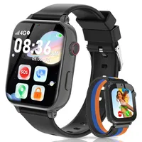 4G Smartwatch Kinder, GPS Smartwatch für Kinder mit Videoanrufe/Voice Chat, SOS-Notruf, WiFi, Schulmodus, Wecker, Schrittzähler, Lernspiele, Geschenk für Jungen und Mädchen 4-15 Jahren (Silbergrau)