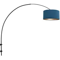 Steinhauer Wandleuchte Wandlampe Schlafzimmerleuchte Wohnzimmerlampe Stoff Blau T 150