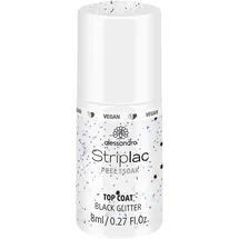 Alessandro Striplac Peel or Soak Top Coat 8 ml black glitter