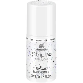 Alessandro Striplac Peel or Soak Top Coat 8 ml black glitter