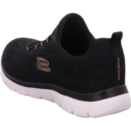 SKECHERS Summits - Leopard Spot black mesh rose gold trim 38