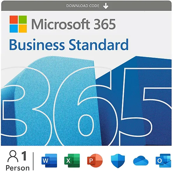 Microsoft 365 Business, 12 Monate für 1 Nutzer (5 Geräte), Download Code - [Multiplattform]