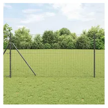 vidaXL Eurozaun 1,2 x 250 cm Grau Eisen