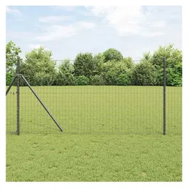 vidaXL Eurozaun 1,2 x 250 cm Grau Eisen