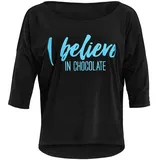 Winshape 3/4-Arm-Shirt MCS001 ultra leicht mit Neon blauem Glitzer-Aufdruck blau|schwarz S (34/36)