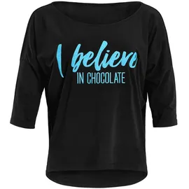 Winshape 3/4-Arm-Shirt MCS001 ultra leicht mit Neon blauem Glitzer-Aufdruck blau|schwarz S (34/36)