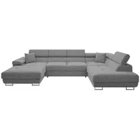 Mirjan24 Wohnlandschaft Torezio Bis, mit Bettkasten und Schlaffunktion, Einstellbare Kopfstützen, 346x203x70-90 cm, Wohnzimmer, Sofas - Couches, Wohnlandschaften, Wohnlandschaften in U-Form