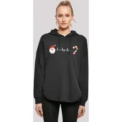 Kapuzenpullover F4NT4STIC "Ho Ho Ho Weihnachten Christmas", Damen, Gr. L, schwarz, Obermaterial: 100% Baumwolle, casual, oversize, Langarm, Pullover, Print