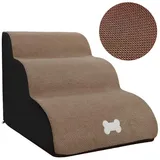 REDOM Hunderampe Hundetreppe tragbare Haustiertreppe (klappbare mit rutschfestem Bezug Schaumstoffkern, 1-St., Haustiertreppen Treppen 60x40x40cm), gelenkschonende für ältere Hunde und kleine Rassen braun 3-Stufig | 40 cm x 60 cm x 40 cm