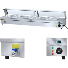 Royal Catering Bain Marie 5 x GN 1/2 Ablasshahn