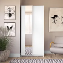 Kleiderschrank INOSIGN "Hildreth Wäscheschrank Schwebetüren günstige Versandkosten", weiß, B:80cm H:182cm T:54,6cm, FSC-zertifizierter Holzwerkstoff, Schränke, mit Spiegel, FSC-zertifizierter Holzwerkstoff, in 3 Breiten