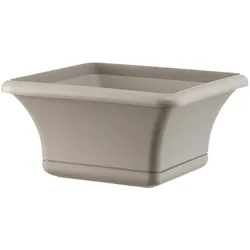 ArtPlast - Quadratischer Topf 24 cm mit Untersetzer grau