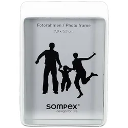 Doppelseitiger Bilderrahmen aus Doppelglas mit Silikonband in weiß MINI- transparenter Glasrahmen für Fotos, Visitenkarten & Trockenblumen