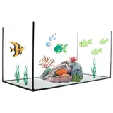 GarPet Aquarium Becken rechteckig Glas Aquariumbecken Garnelenaquarium Mini Aquarium Salzwasseraquarium Nanobecken 60x30x30