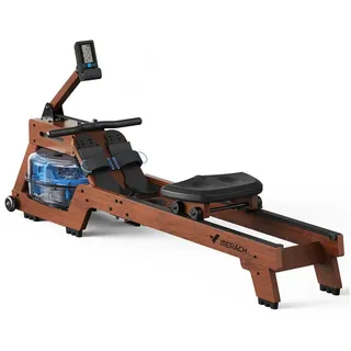 MERACH Rudermaschine Wasser Rudergerät für Zuhause, Bequemer Ergonomischer Stuhl, Professioneller Bluetooth-Monitor mit Tablet-Halterung beige