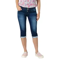 Timezone Damen Slim EnyaTZ 3/4 Shorts, Grape Blue wash,