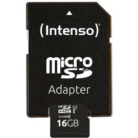 Intenso microSDHC Class 10 UHS-I + SD-Adapter 16 GB