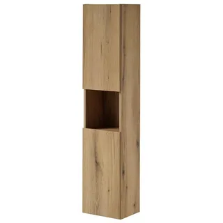 [en.casa] Skelbolu Hochschrank 140 x 30 x 25 cm Beige Metall/Spanplatte