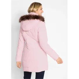 bonprix Steppjacke BONPRIX "Steppjacke mit Kapuze, gefüttert", Damen, Gr. 50, rosa (zartrosa), Web, Obermaterial: 88% Polyester, 12% Polyamid. Futter: 100% Polyester. Füllung: 100% Polyester, kontrastfarbene Details, unifarben, regular fit ca.
