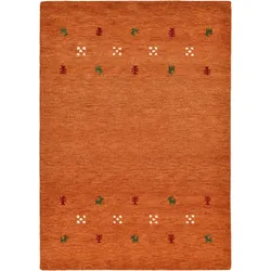 Wollteppich THEKO "Gabbeh Motiv, Handweb Teppich, Tiermotiv, reine Wolle, handgewebt" Gr. 8, orange (terra), B:300cm H:14mm L:400cm, Wolle, Teppiche, reine Wolle, handgewebt, Wohnzimmer, Schlafzimmer, Esszimmer