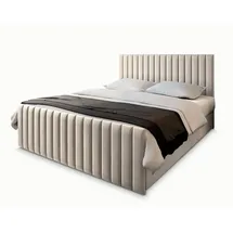 masseno Boxbett mit Bettkasten ¦ beige ¦ Maße cm B: 180 H: 98