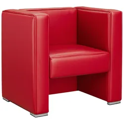 LINO | Clubsessel | Rot | Leder