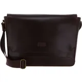 Buckle & Seam Messenger Bag Times - BROWN/Blue Koffer24