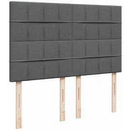 vidaXL Boxspringbett 140 x 200 cm Dunkelgrau