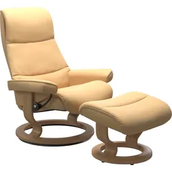 Relaxsessel STRESSLESS "View", gelb, B:91cm H:109cm T:83cm, Sessel, mit Classic Base, Größe L,Gestell Eiche