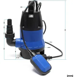 Wiltec Schmutzwasserpumpe 1100 W 15000 l/h Tauchpumpe Gartenpumpe Brunnenpumpe Entwässerungspumpe