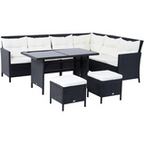 Outsunny Polyrattan Set 18-tlg. schwarz/creme