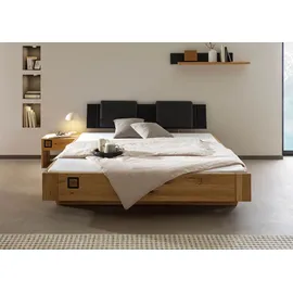 MASSIVMOEBEL24.DE Bett KITZBÜHEL 180 x 200 cm Wildeiche massiv natur geölt/grau