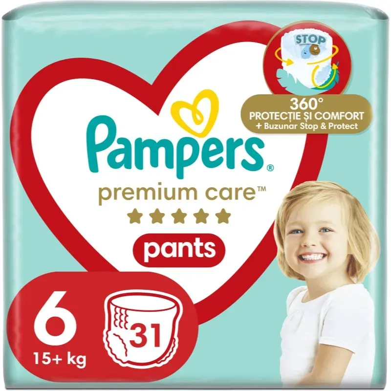 Pampers Premium Care Pants Size 6 Einweg-Windelhöschen 13 - 19 kg 31 St.