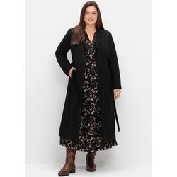 Wollmantel SHEEGO, Damen, Gr. 54, schwarz, 90% Polyester, 10% Wolle, Mäntel