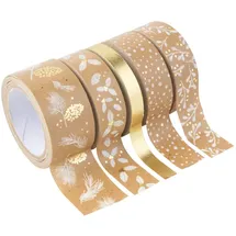 Heyda Deko Tapes"Natur Mix 5er-Set Gold