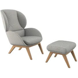 flexlux Ohrensessel "Adria", grau (sophisto grau), B:78cm H:100cm T:96cm, 100% Polyester, Sessel, Ohrensessel, Stil & Komfort, organische Form, Fuß Eiche