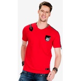 Cipo & Baxx T-Shirt mit kleiner Motivtasche rot M