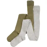 MINYMO Strumpfhose "Stocking-solid rib 2-pack in Grau - Gr.: 116/122