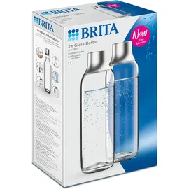 Brita Glasflasche für sodaTRIO Wassersprudler 1 l grau/transparent + 2er Pack