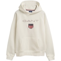GANT Jungen Sweatshirt - Teen Boys SHIELD Hoodie, Kapuzen-Pullover, Logo, uni Ecru 122/128