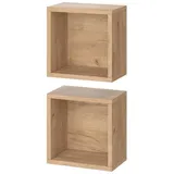 Vicco Wandregal Badregal Regalfach Senyo Goldkraft Eiche, 25 x 25 cm 2er Set