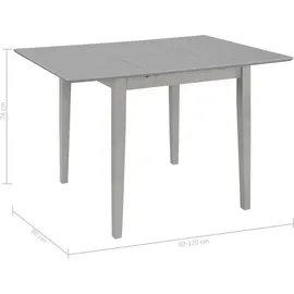 vidaXL Ausziehbarer Esstisch Grau (80-120)x80x74 cm MDF